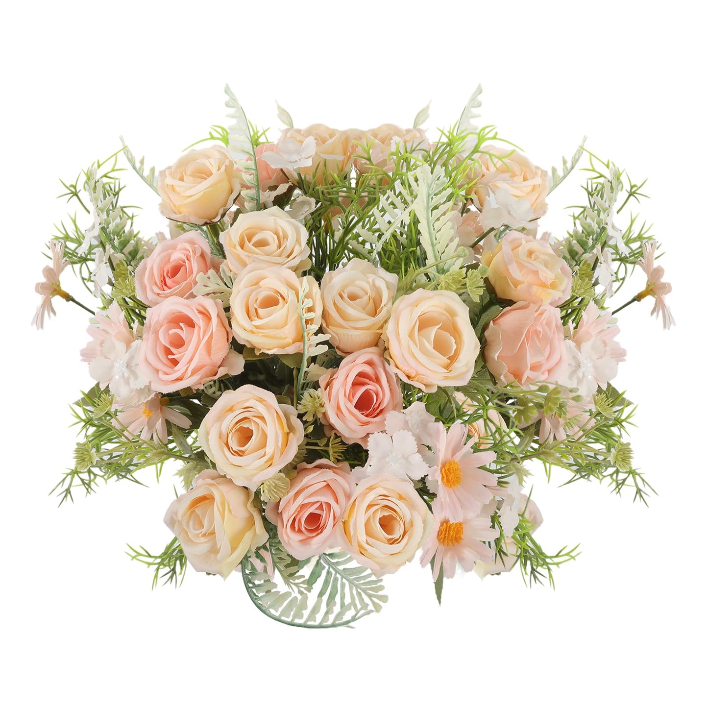 Artificial Flowers 3 Pack Artificial Fake Flowers Bouquet Wedding Bouquets Decorations Plastic Floral for Party Home Décor