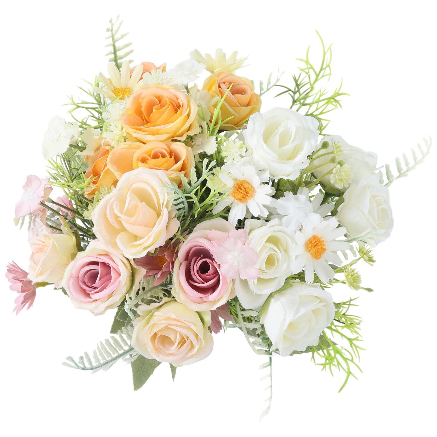 Artificial Flowers 3 Pack Artificial Fake Flowers Bouquet Wedding Bouquets Decorations Plastic Floral for Party Home Décor