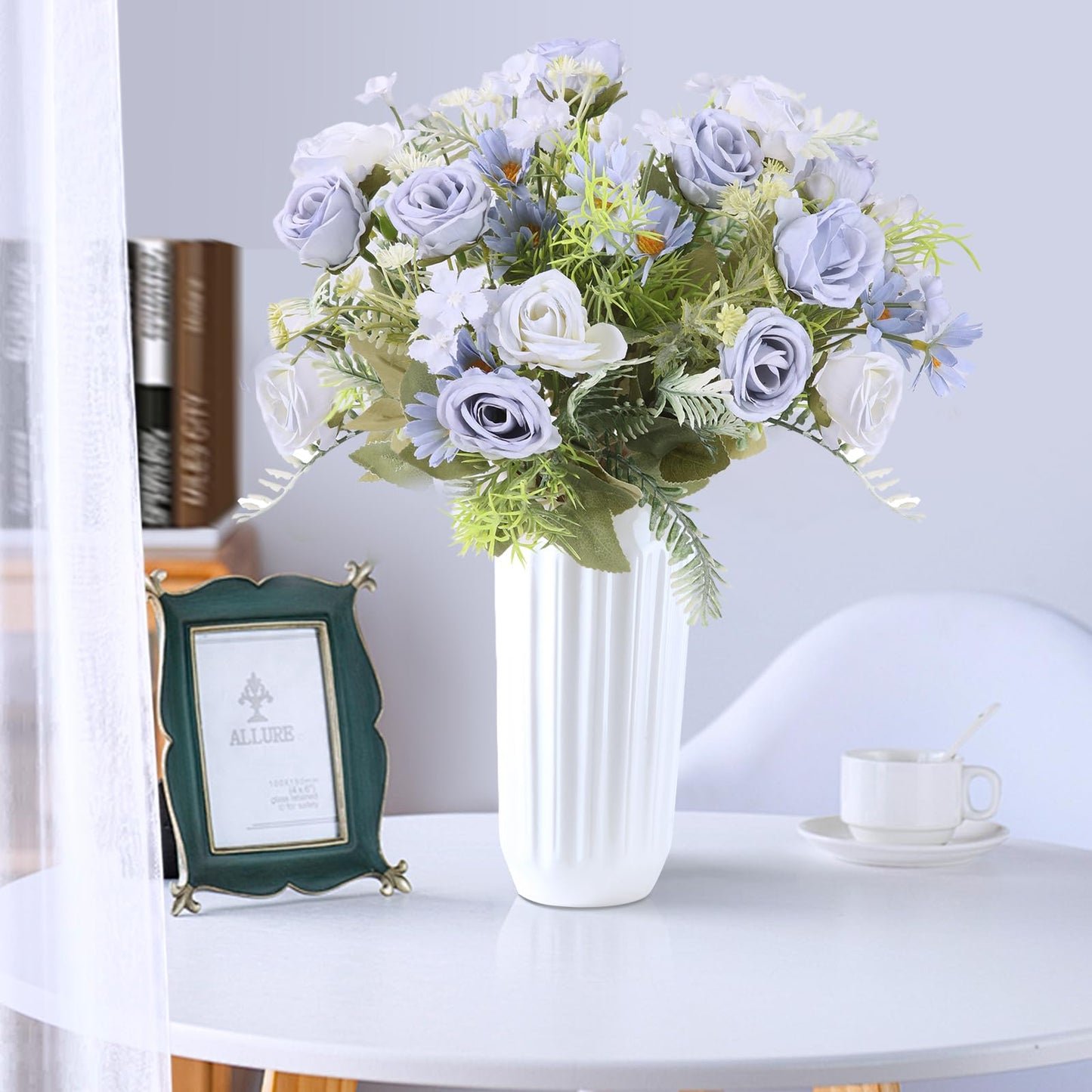 Artificial Flowers 3 Pack Artificial Fake Flowers Bouquet Wedding Bouquets Decorations Plastic Floral for Party Home Décor