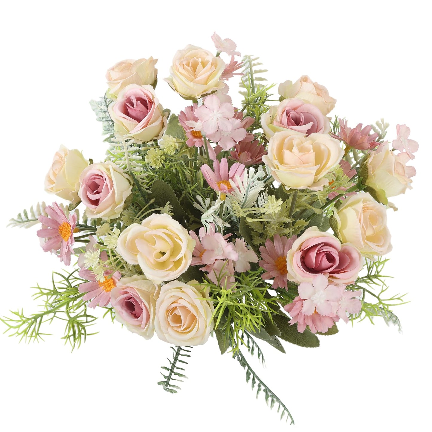 Artificial Flowers 3 Pack Artificial Fake Flowers Bouquet Wedding Bouquets Decorations Plastic Floral for Party Home Décor