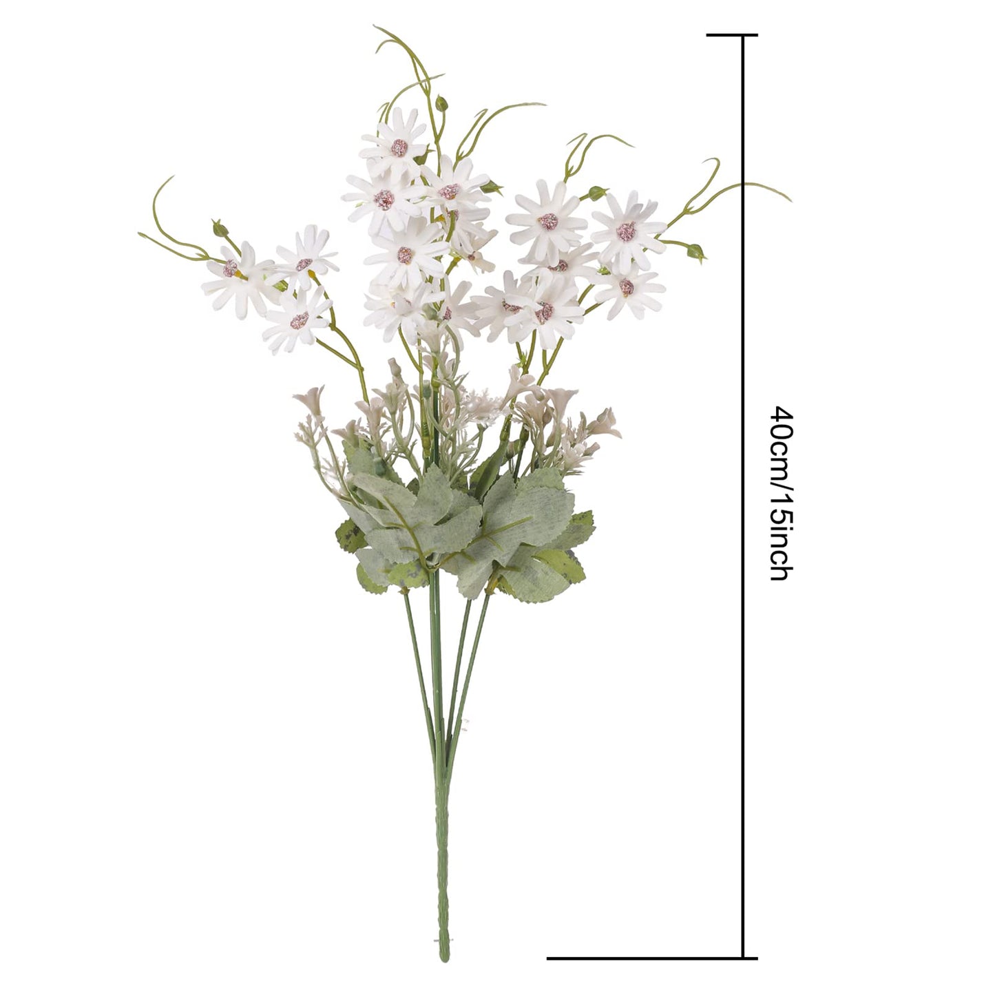 6 Bundles Artificial Wildflowers Daisy Fake Greenery Plastic Silk Bouquets UV Resistant Outdoor Garden Plants Arrangements for Indoor Home Decoration
