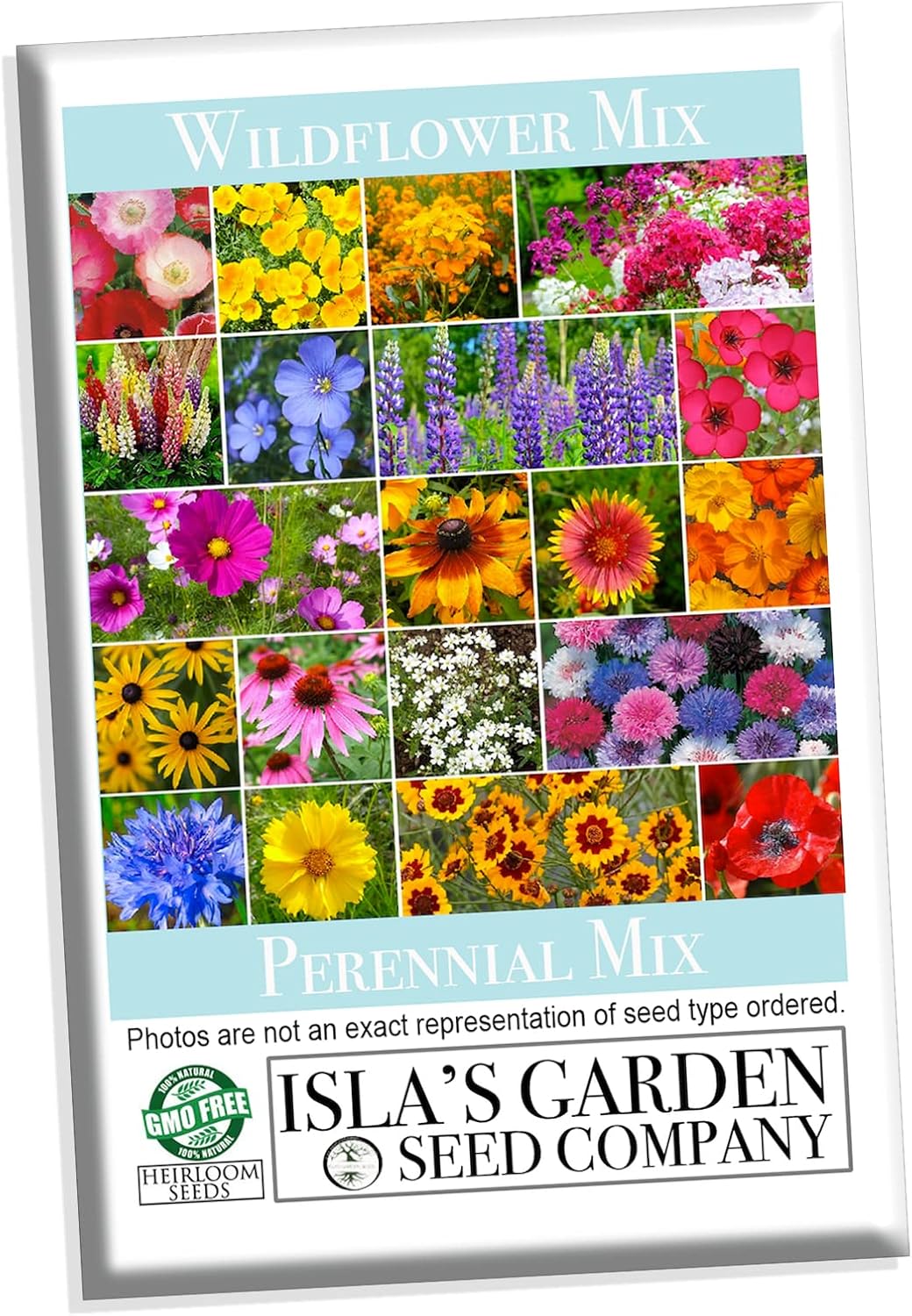 Perennial Wildflower Mix, 600+ Flower Seeds Per Packet, (Isla's Garden Seeds), Blend of 17 Various Perennial Wildflowers, Non GMO & Heirloom Seeds